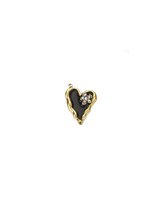 BLACK HEART CHARM.