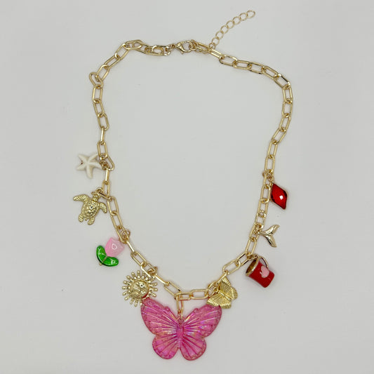 Charm-Kette „PINK BUTTERFLY“