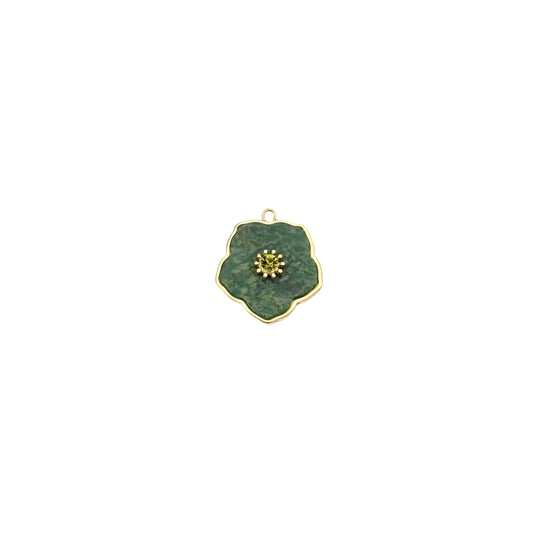 JADE FLOWER CHARM.