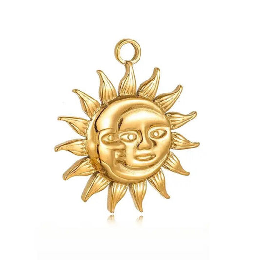 Golden Sun & Moon Charm