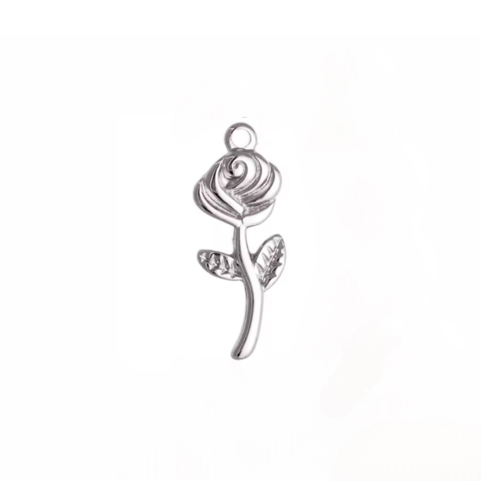 Silver Rose Charm