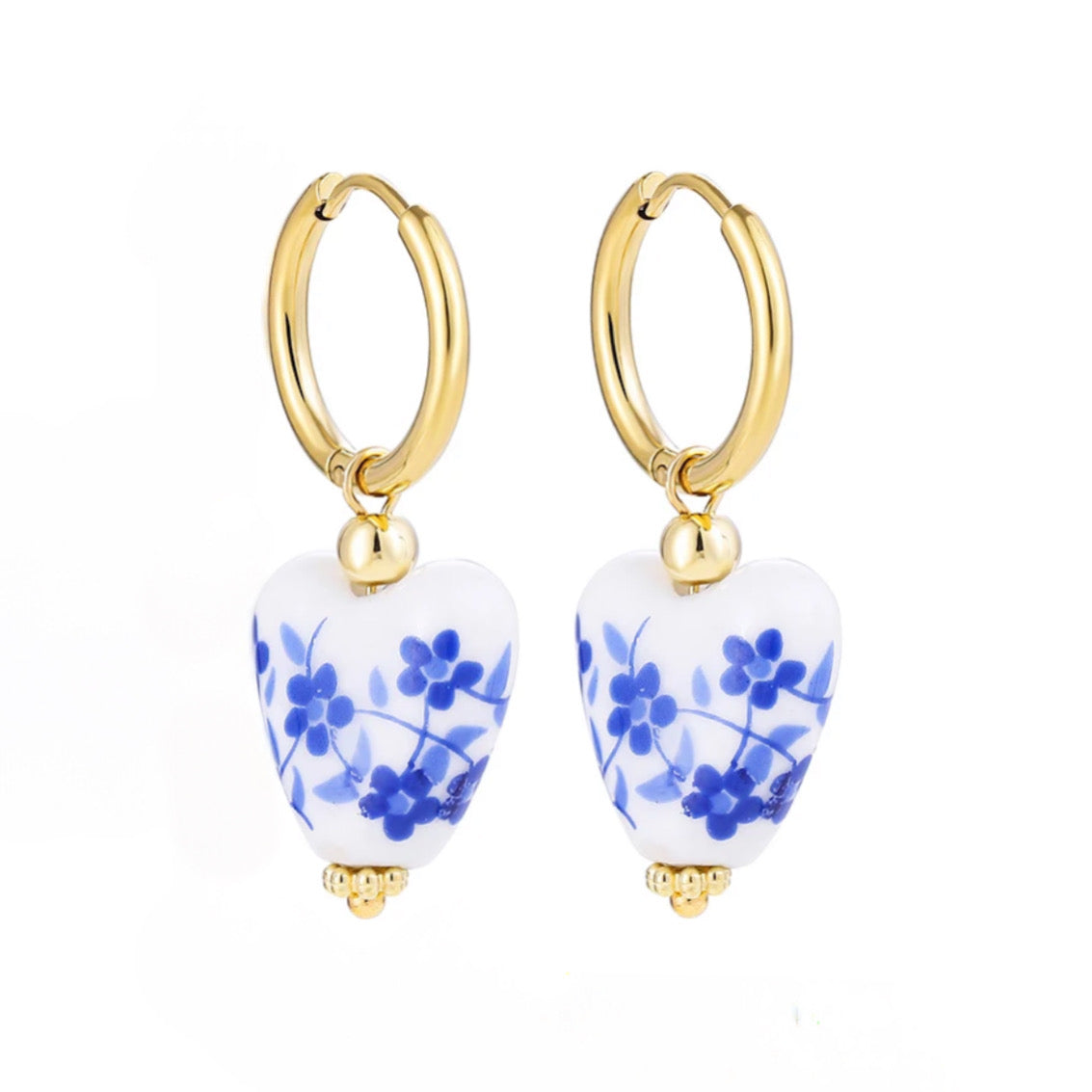 Ohrringe „VINTAGE HEARTS BLUE“