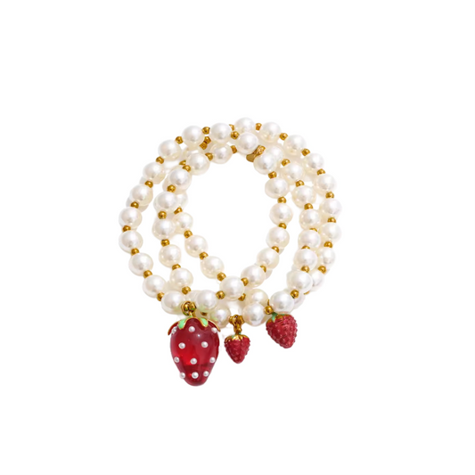 ARMBAND SET STRAWBERRY PEARLS.