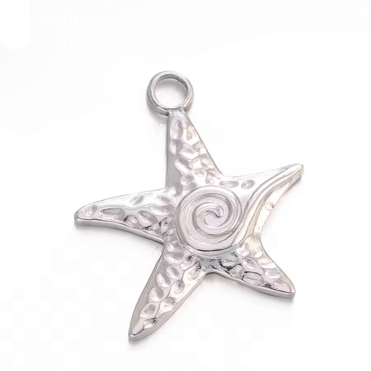 Silver Star Swirl Charm