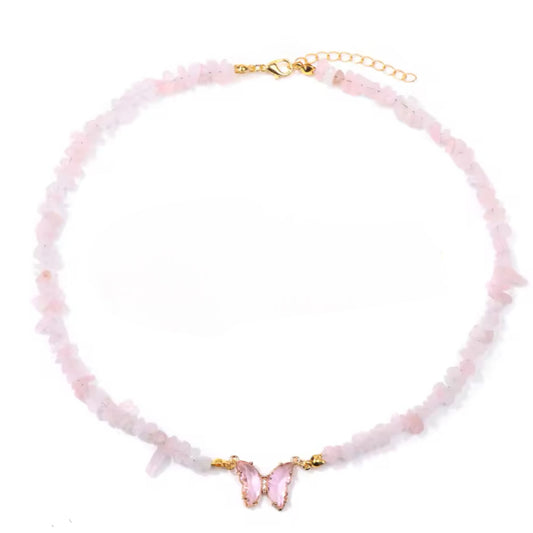 KETTE BUTTERFLY ROSE PINK QUARTZ.