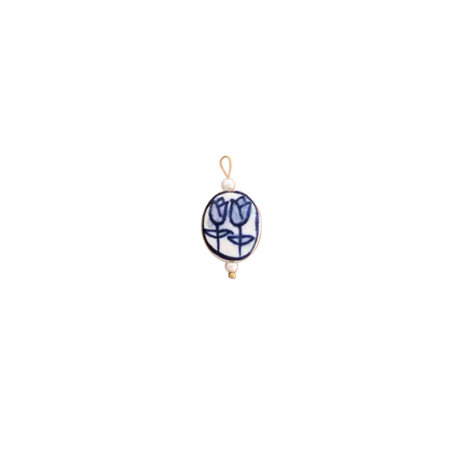 BLUE CERAMIC CHARM.