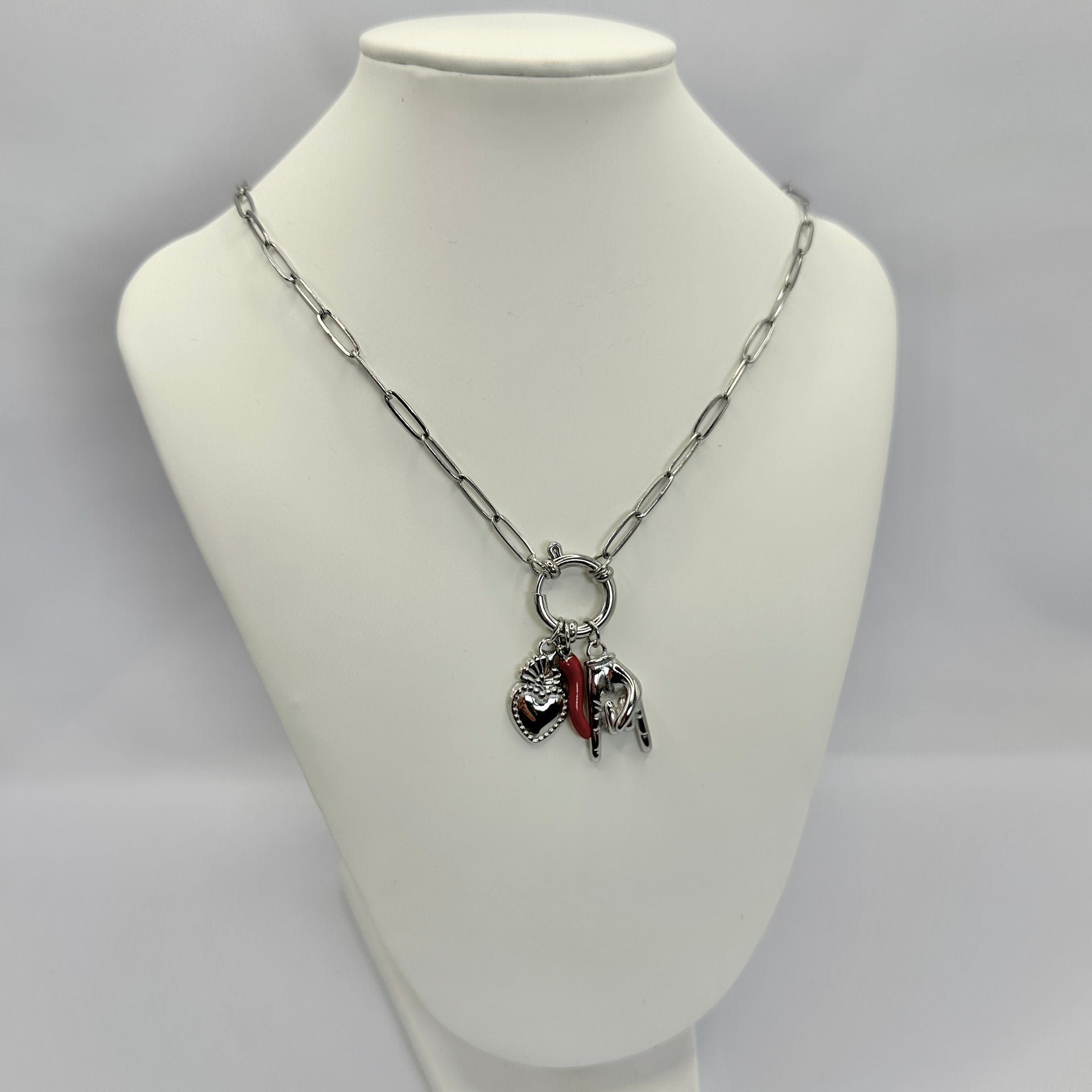 Charm-Kette „CHILI LOVE SILVER“