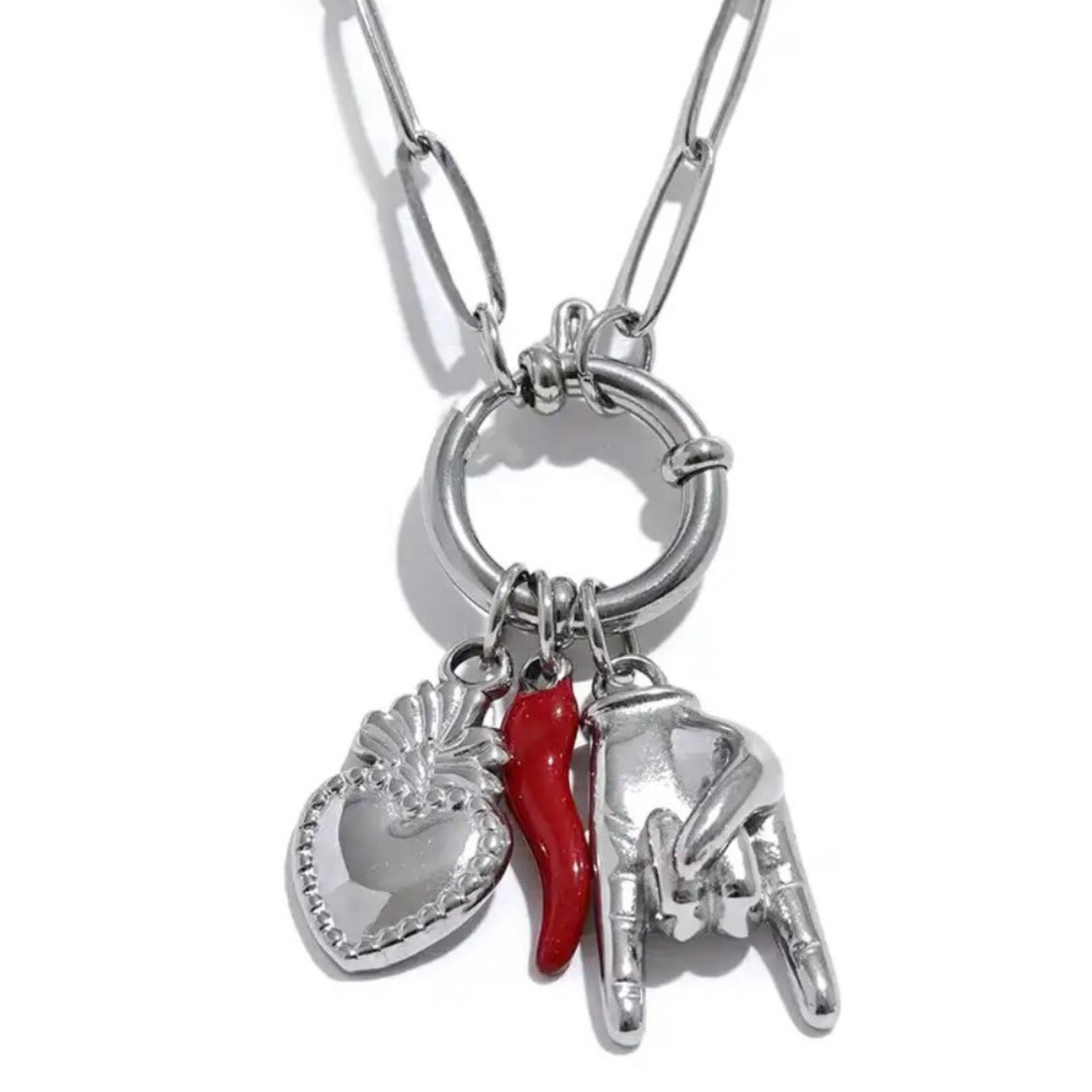 Charm-Kette „CHILI LOVE SILVER“