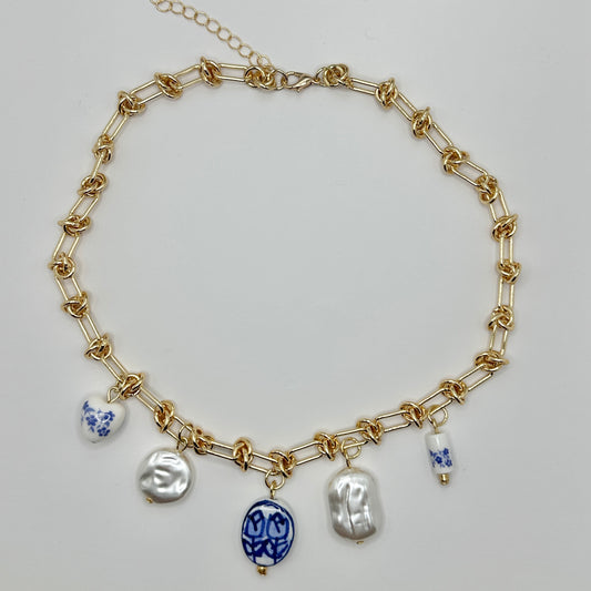 Charm-Kette „BLUE CERAMICS“