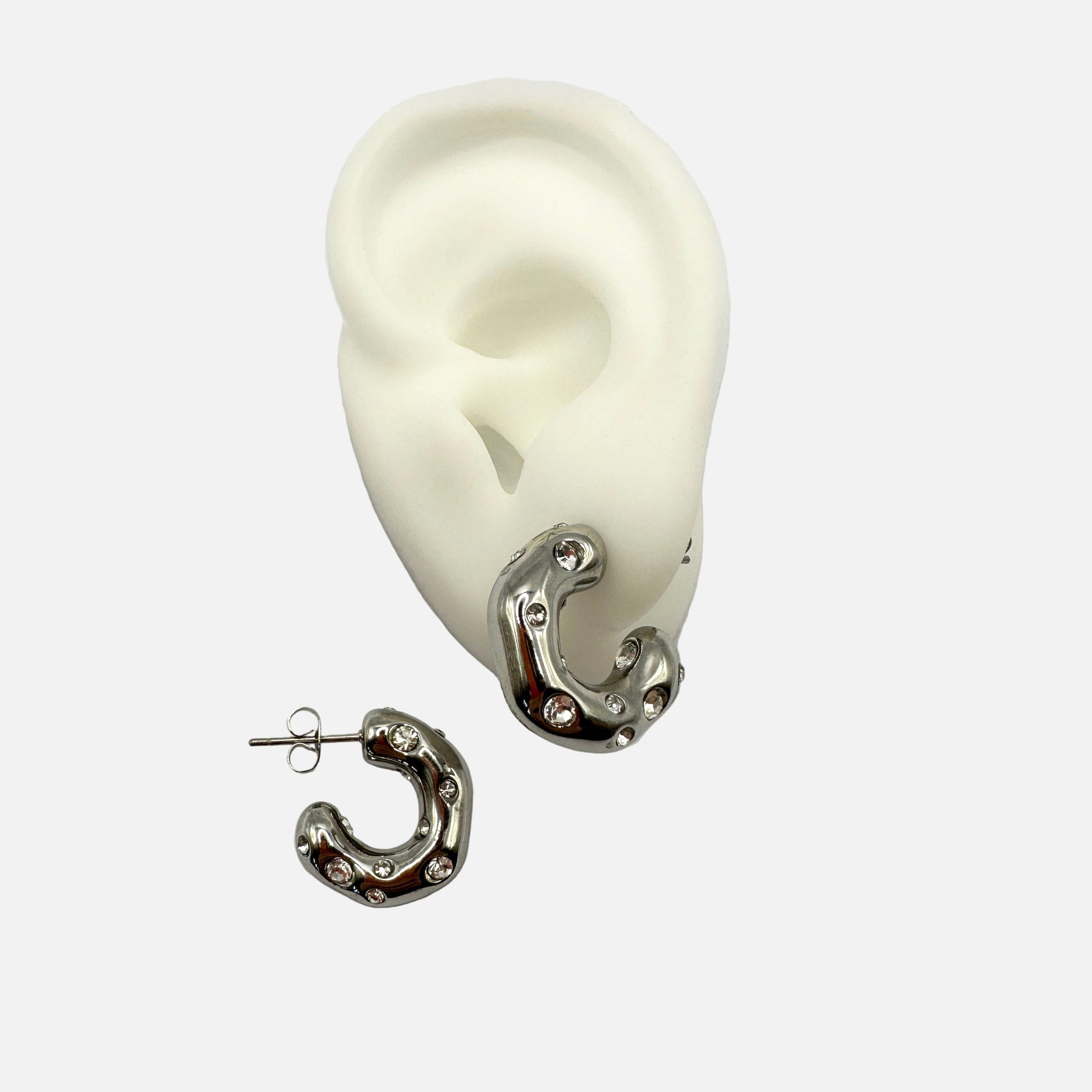 Ohrringe „SHINY HOOP SILVER“