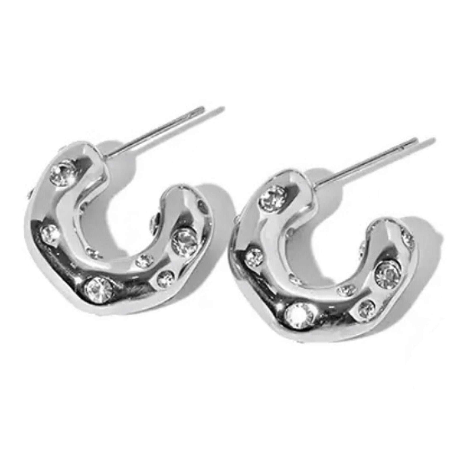 Ohrringe „SHINY HOOP SILVER“