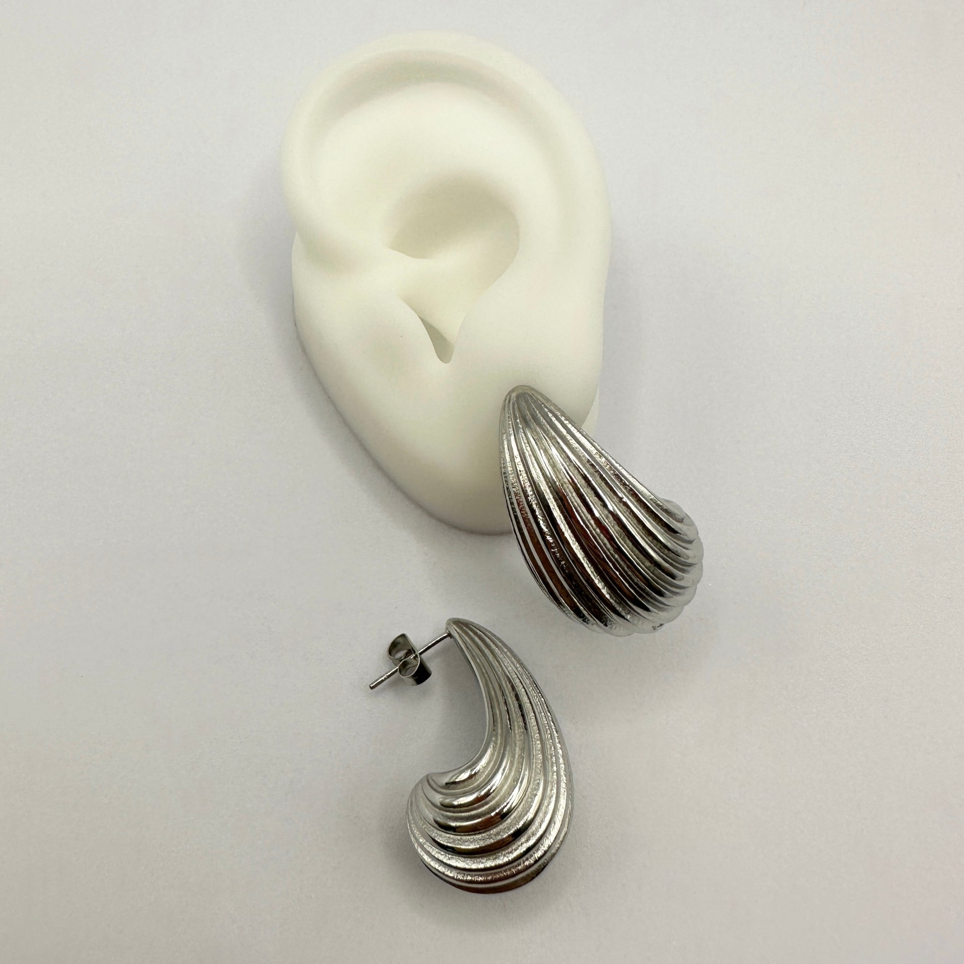 Ohrring „CHUNKY LINE SILVER“