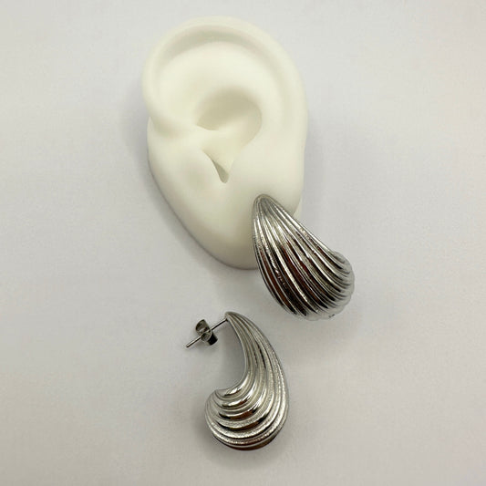 Ohrring „CHUNKY LINE SILVER“