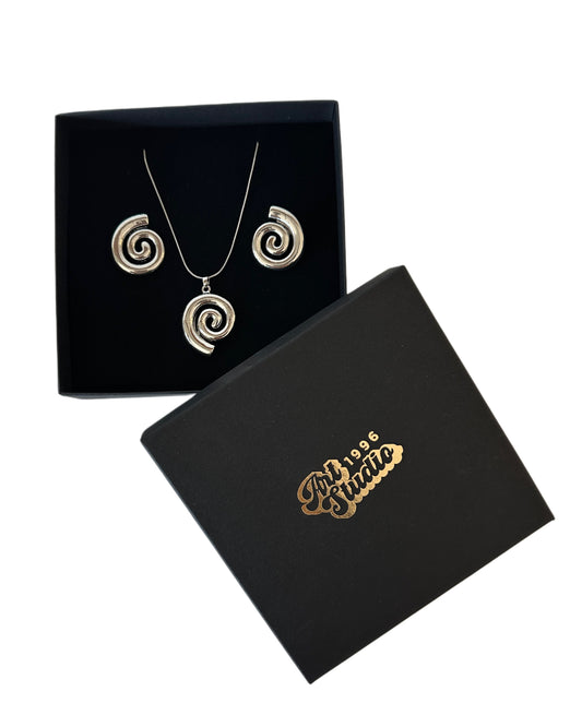 SCHMUCKSET SWIRL SILVER.