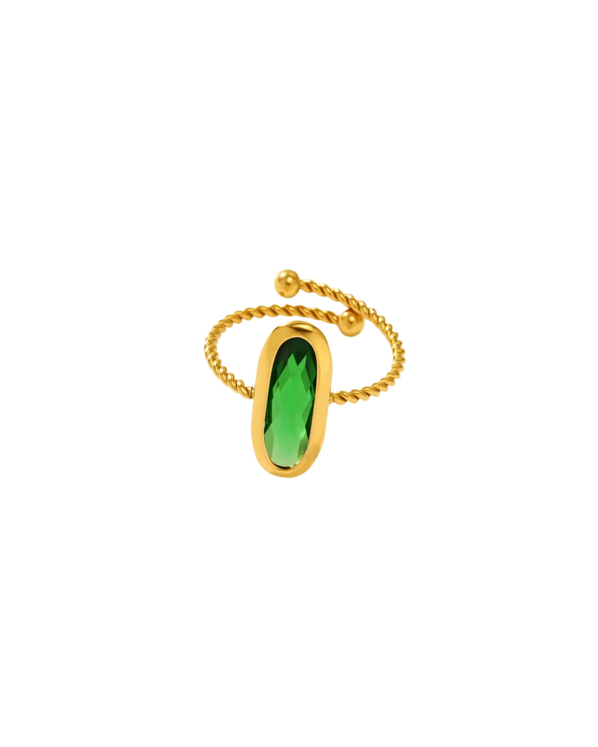 RING GREEN CRYSTAL.