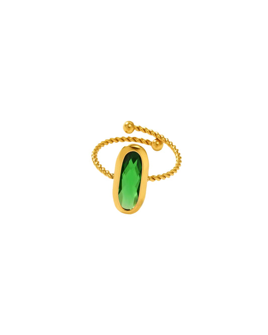 RING GREEN CRYSTAL.