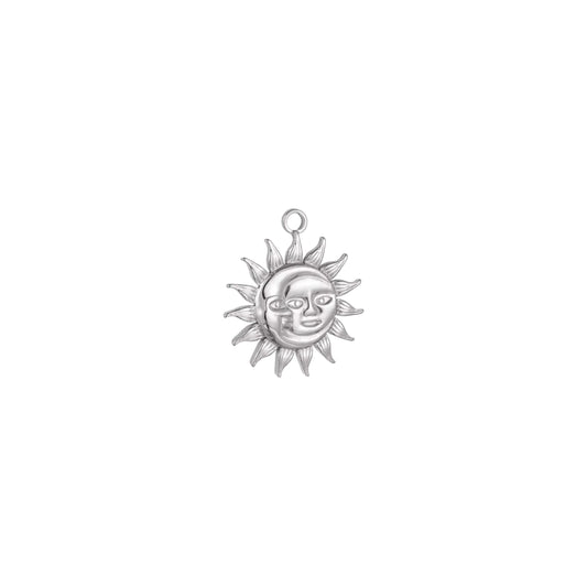 SILVER SUN&MOON CHARM.