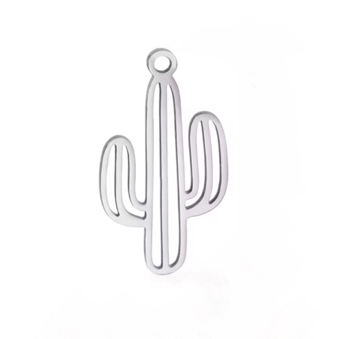 Silver Cactus Charm