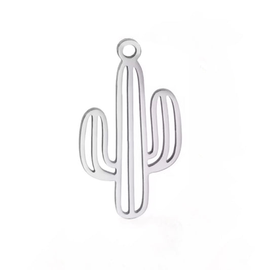 Silver Cactus Charm