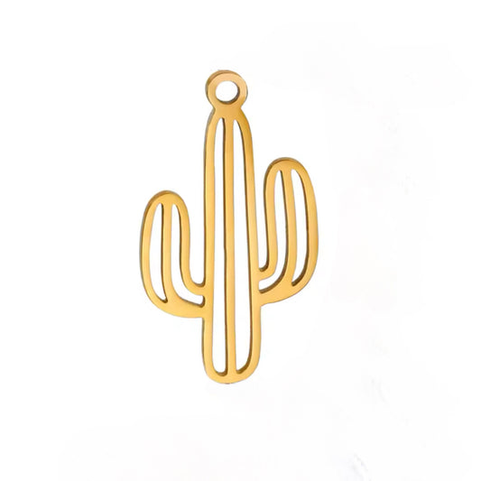 Golden Cactus Charm