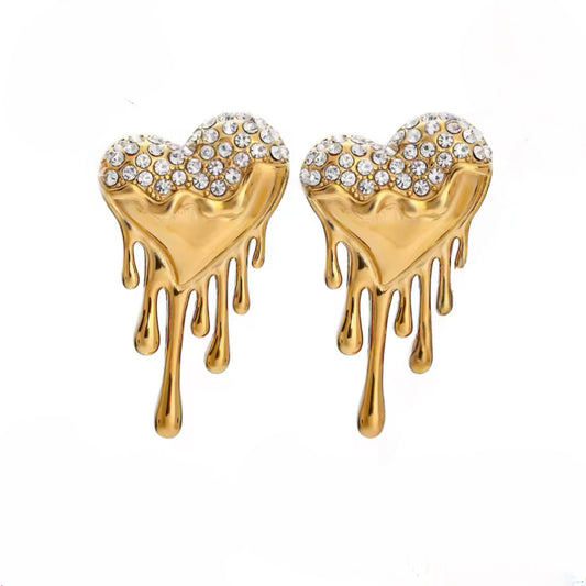 Ohrringe „DRIPPING HEART GOLD“