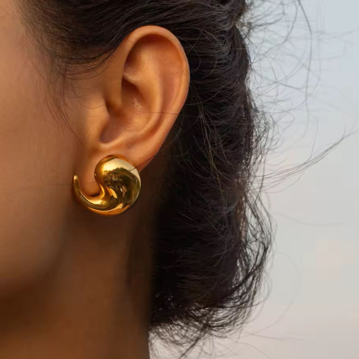 OHRRINGE CHUNKY DROP GOLD.