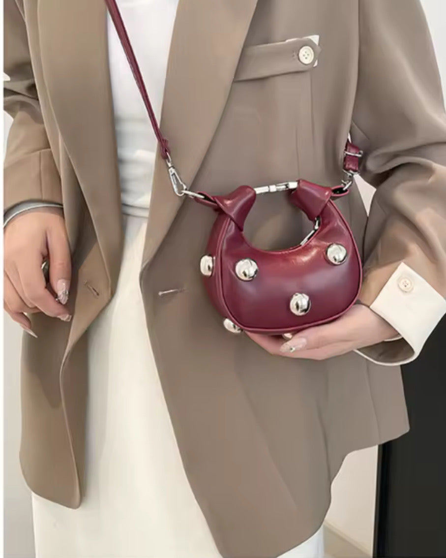 TASCHE BURGUNDY DOTS.