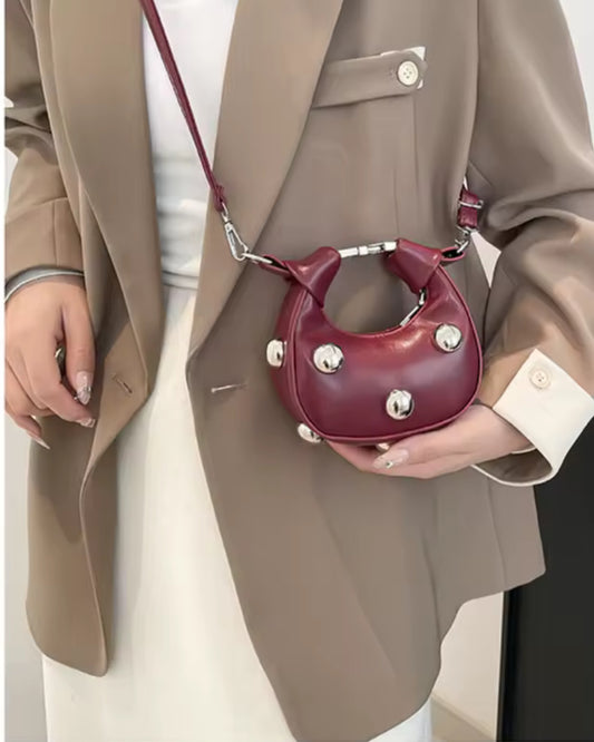 TASCHE BURGUNDY DOTS.