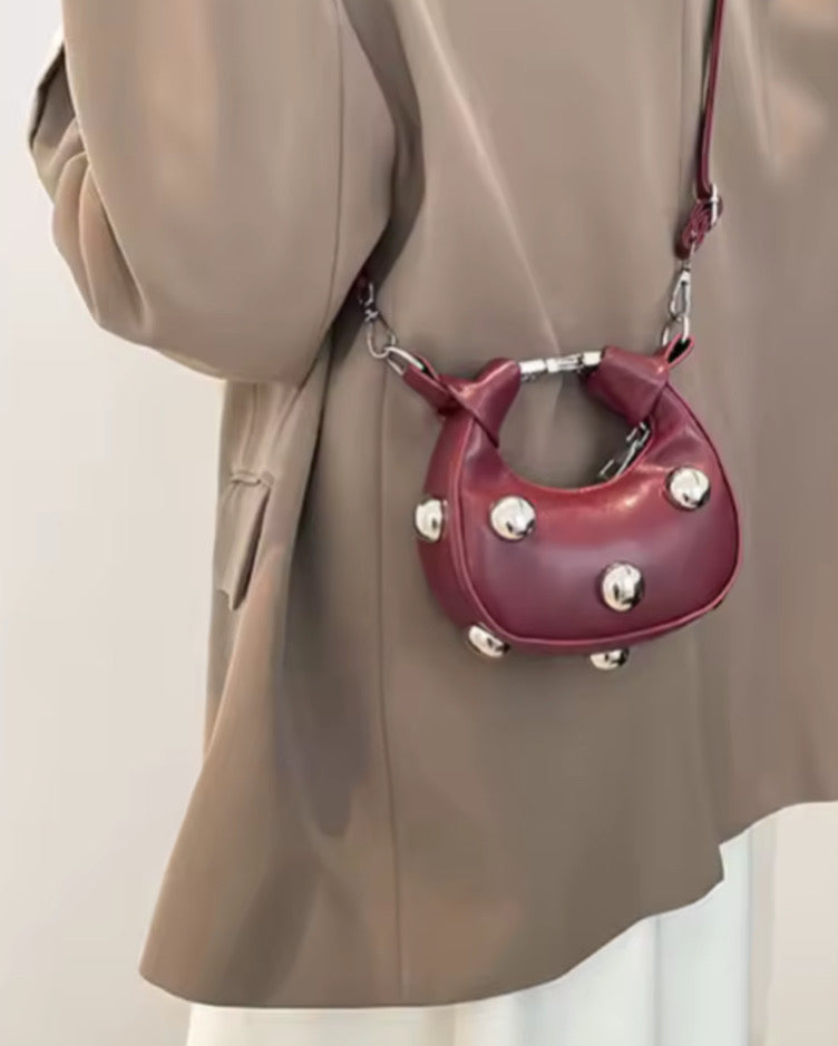 TASCHE BURGUNDY DOTS.